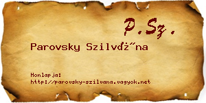 Parovsky Szilvána névjegykártya